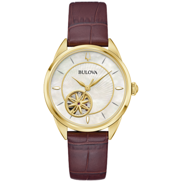 Bulova 97L179 Brown Analogue Sutton Gold-Tone Women's Watch