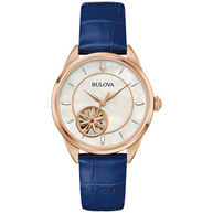 97L180 Bulova Classic Sutton White Dial Leather Strap Ladies Watch