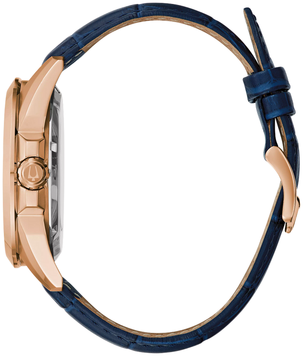 BULOVA 97A161 Sutton Blue Skeleton Leather Men's Watch