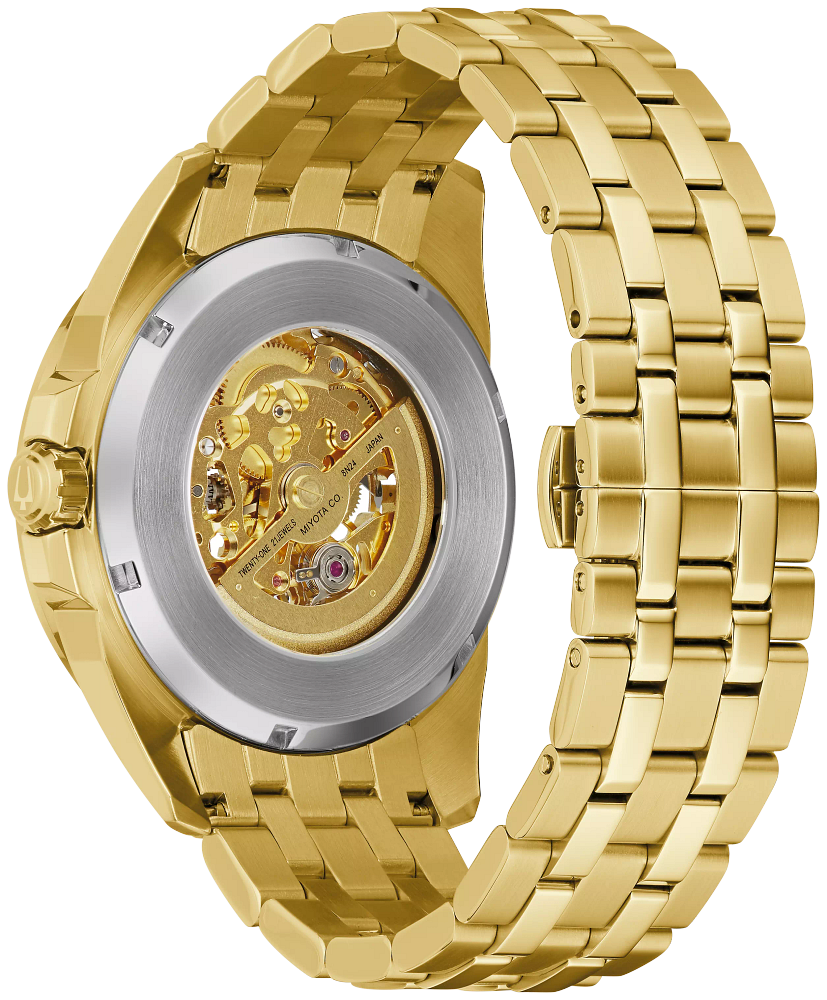 Bulova 97A162 Sutton Gold Skeleton Dial Men's Watch