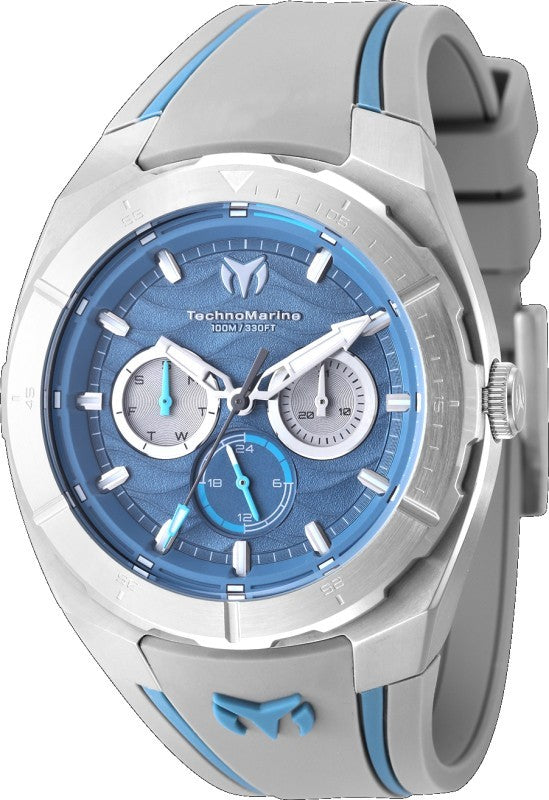 Technomarine Men's TM-125019 Cruise Quartz VH63 Light Blue, Silver Dial Watch