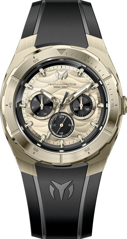 Technomarine Men's TM-125025 Cruise Quartz VH63 Gold, Black Dial Watch