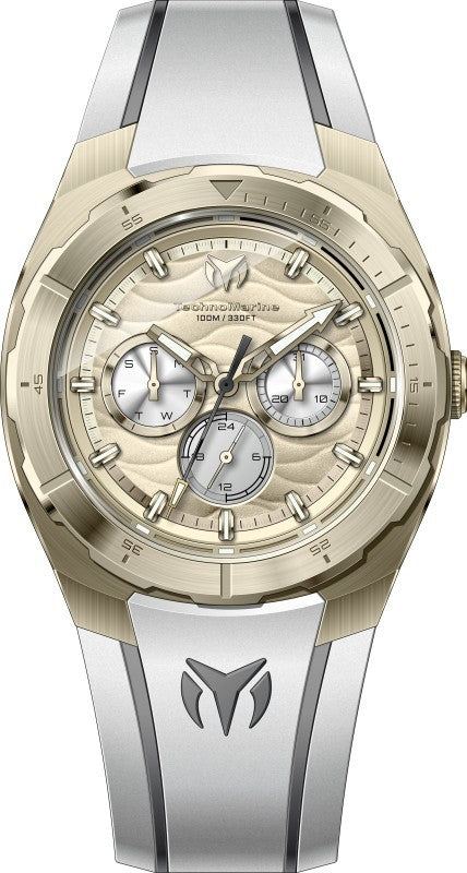 Technomarine Men's TM-125026 Cruise Quartz VH63 Gold, Silver, White Dial Watch
