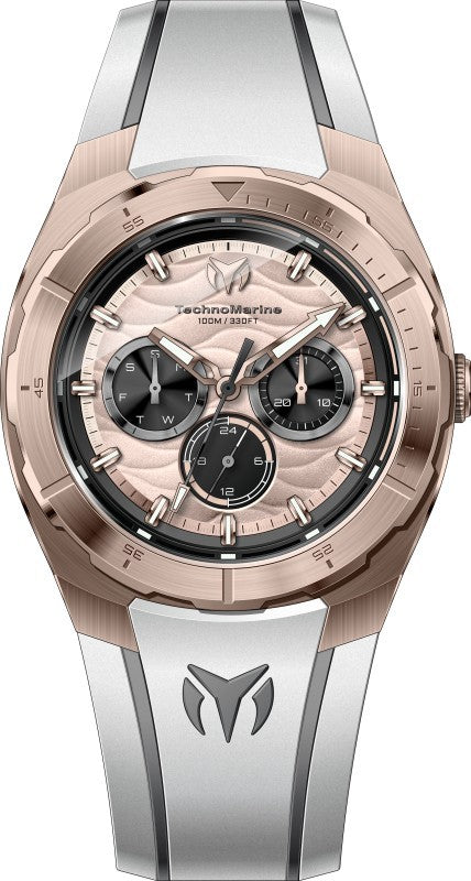 Technomarine Men's TM-125028 Cruise Quartz VH63 Rose Gold, Black Dial Watch