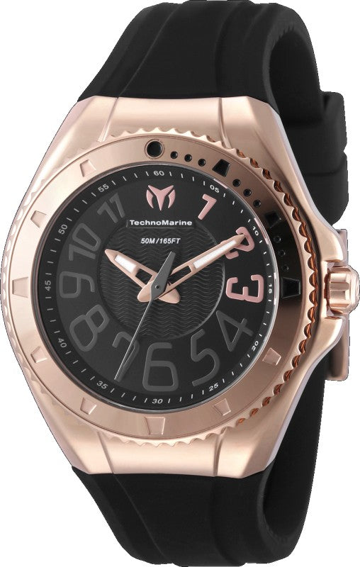 Technomarine Women's TM-225043 Lusso Mare Quartz 3 Hand Black Dial Watch