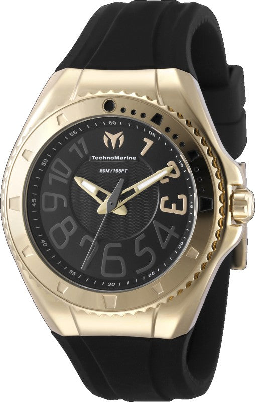 Technomarine Men's TM-225047 Lusso Mare Quartz 3 Hand Black Dial Watch
