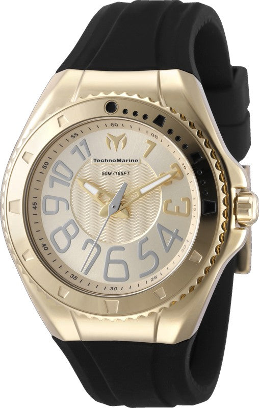 Technomarine Men's TM-225050 Lusso Mare Quartz 3 Hand Gold Dial Watch