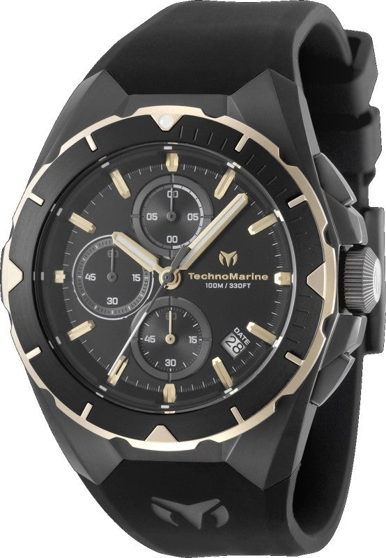 Technomarine Men's TM-318144 OCEAN Quartz VD57 Black Dial Watch