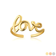 Gold Love Cursive Script Toe Ring (Available in Yellow/Rose/White Gold)