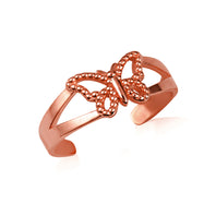 Gold Beaded Butterfly Toe Ring (Available in Yellow/Rose/White Gold)
