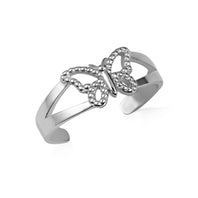 Gold Beaded Butterfly Toe Ring (Available in Yellow/Rose/White Gold)