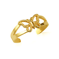Gold Beaded Butterfly Toe Ring (Available in Yellow/Rose/White Gold)
