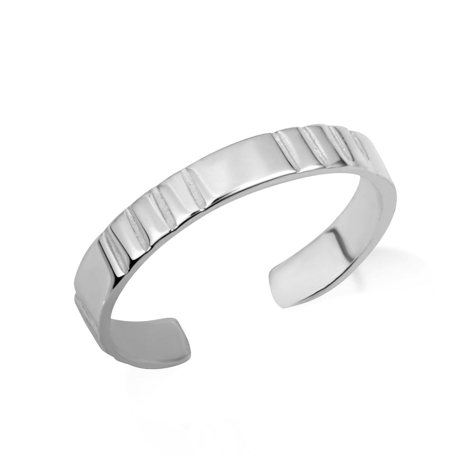 Gold Striped Toe Ring (Available in Yellow/Rose/White Gold)