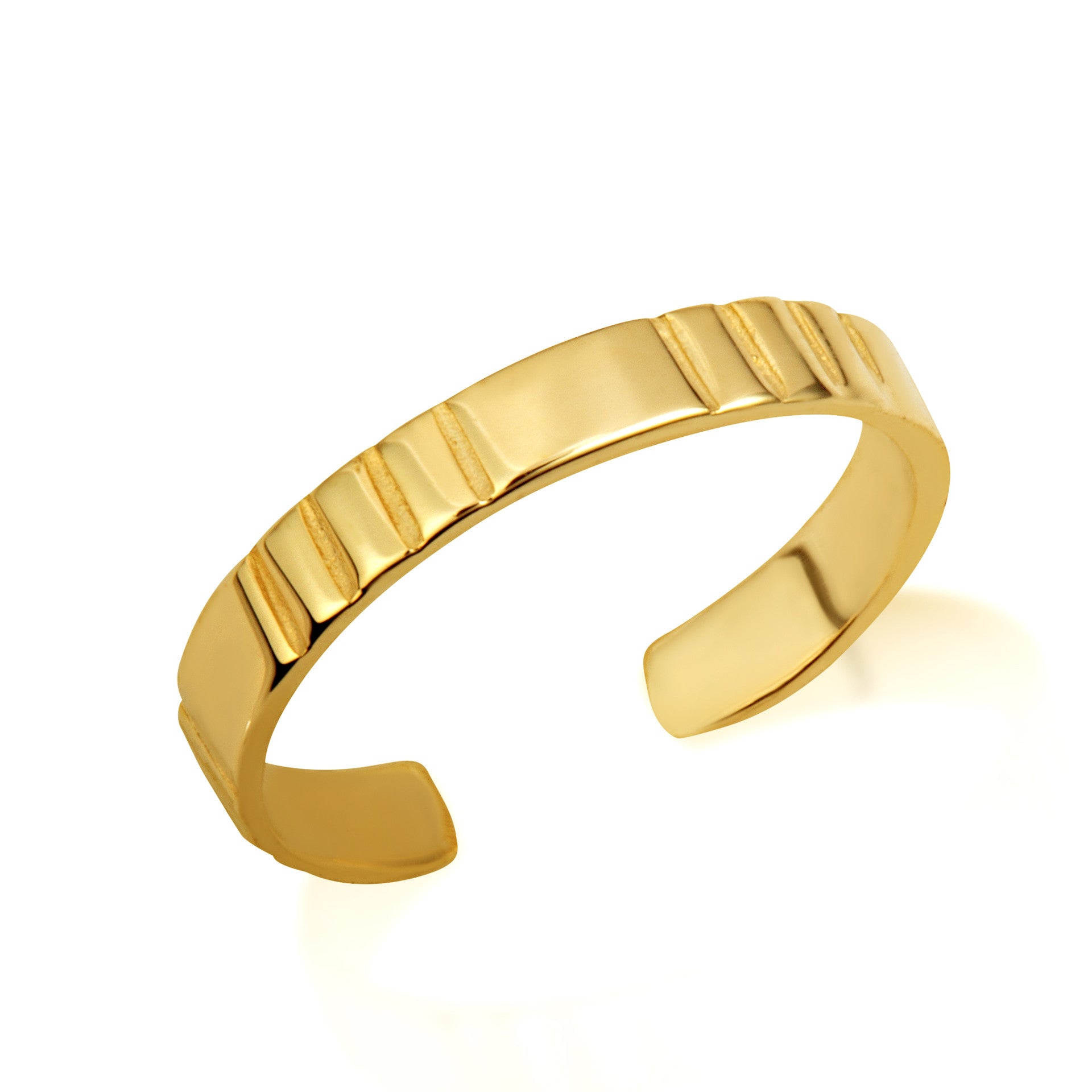 Gold Striped Toe Ring (Available in Yellow/Rose/White Gold)