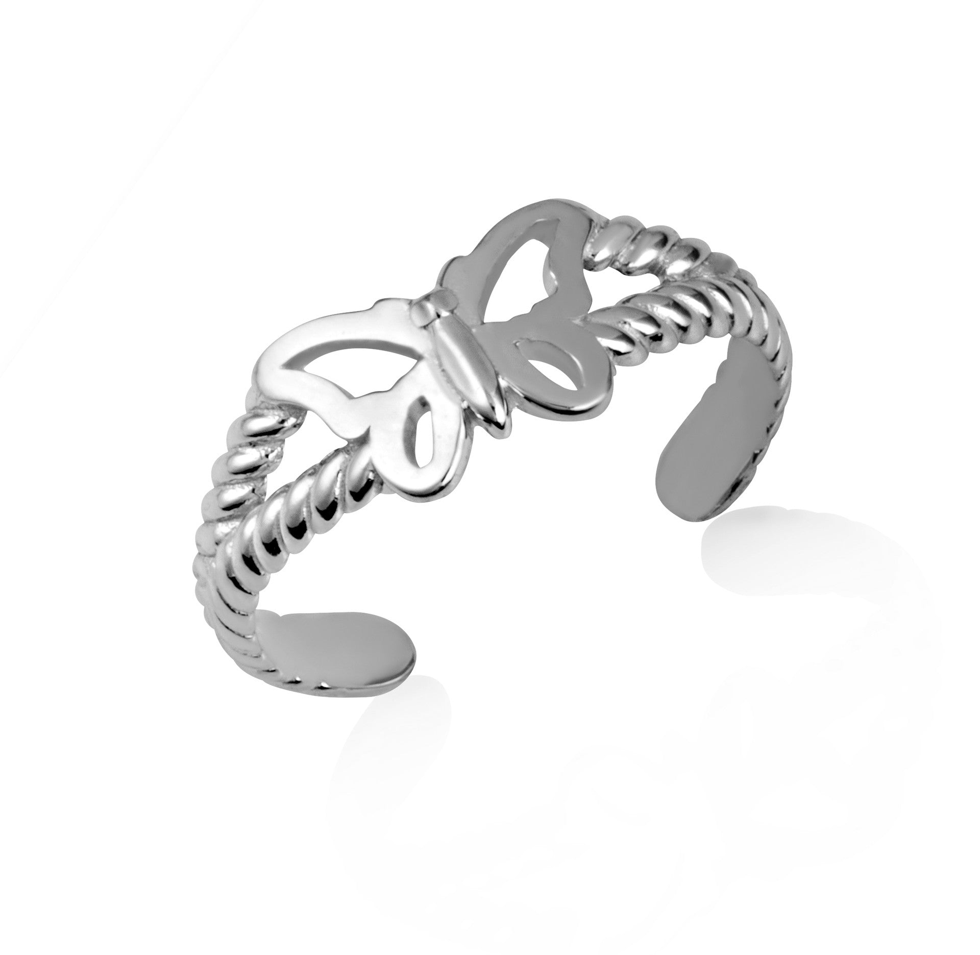 Gold Butterfly Rope Toe Ring (Available in Yellow/Rose/White Gold)