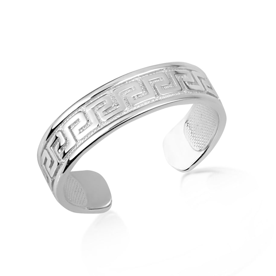 Gold Woman's Timeless Greek Key Toe Ring (Available in Yellow/Rose/White Gold)