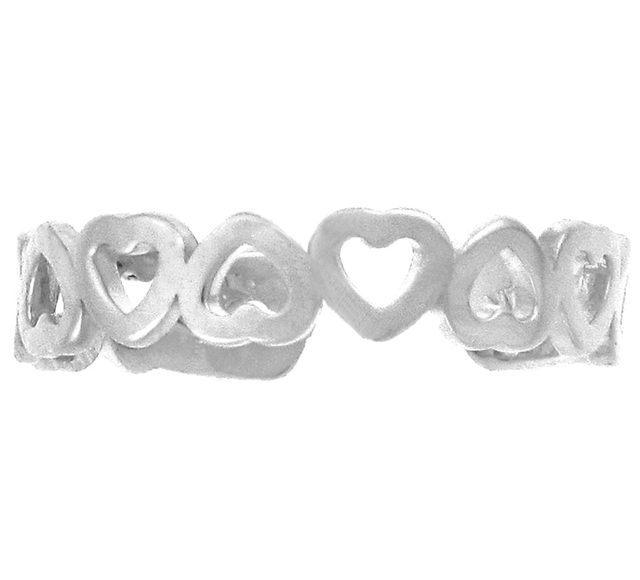 Heart White Gold Toe Ring