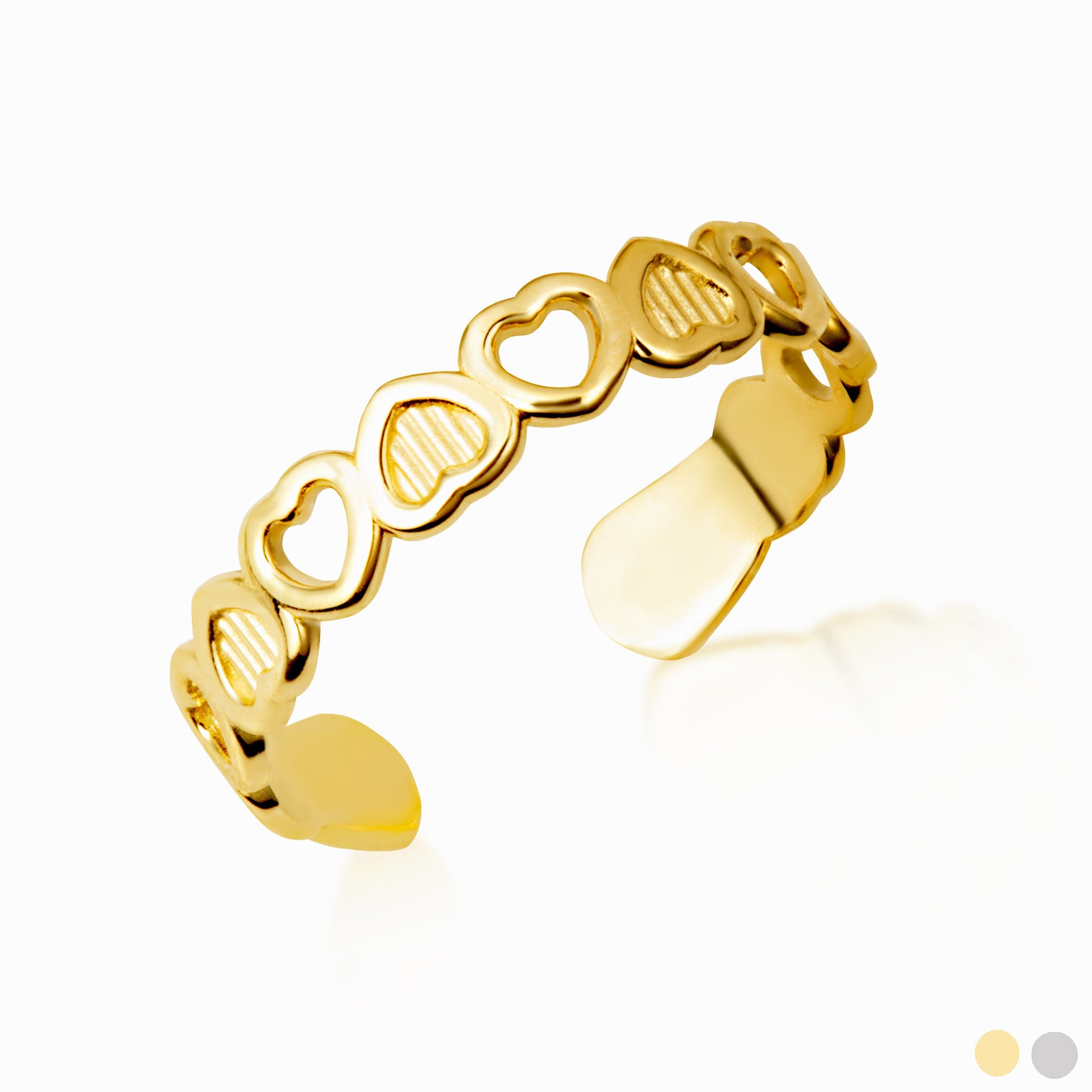 Gold Woman's Token of Love Heart Toe Ring (Available in Yellow/White Gold)