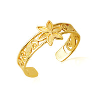 Gold Womans's Blooming Charm Floral Toe Ring