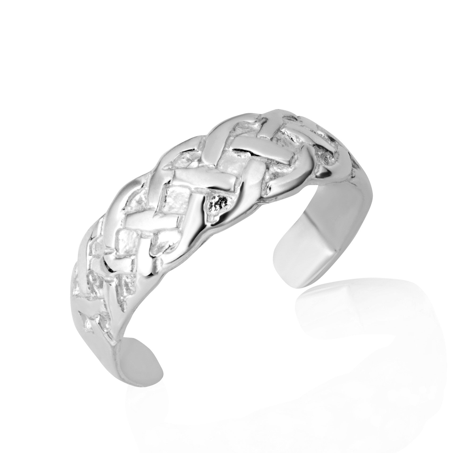 .925 Sterling Silver Woman's Interwoven Trinity Knot Toe Ring