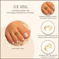 Yellow Gold Diamond Cut Toe Ring