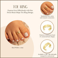 Yellow Gold Heart Shape Toe Ring