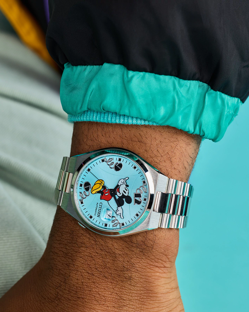 Citizen NJ0156-50L Disney Tsuyosa Mickey Mouse Sky Blue Sunray Dial Watch
