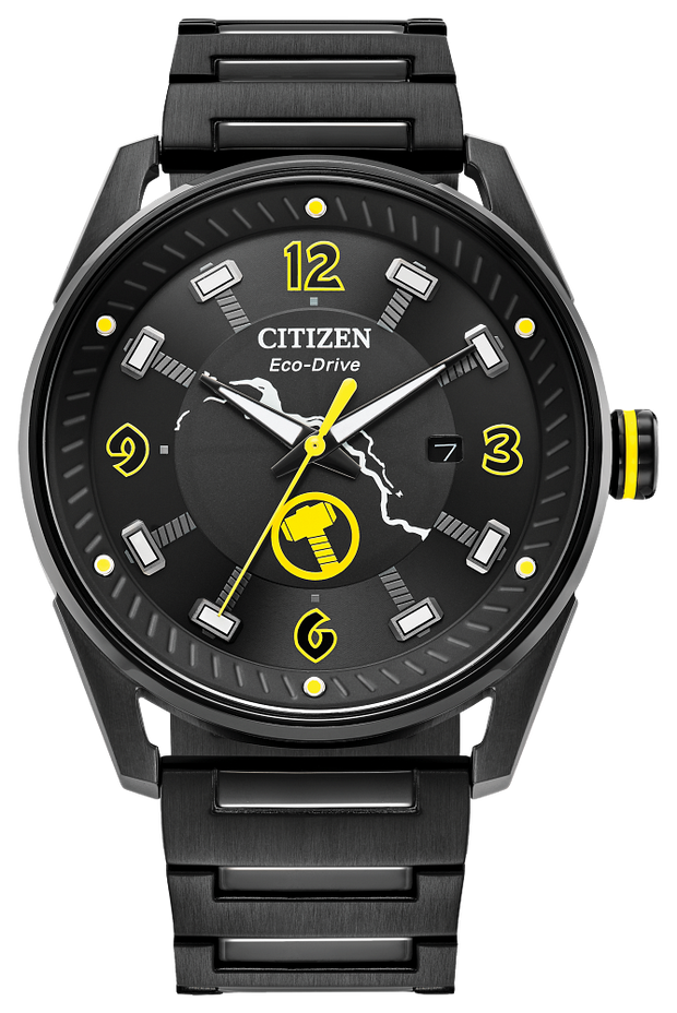 Citizen BM6987-50W Marvel Classic Thor Black Dial Stainless Steel Men's Watch