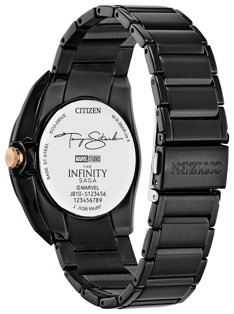Citizen AW1019-52W Marvel Tony Stark Eco-Drive Black Steel Bracelet Men's Watch