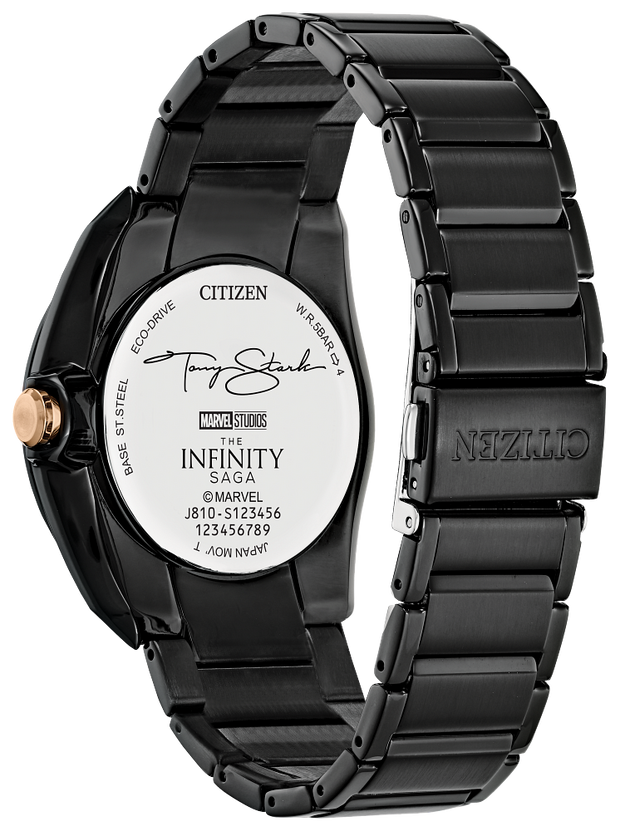 Citizen AW1019-52W Marvel Tony Stark Eco-Drive Black Steel Bracelet Men's Watch
