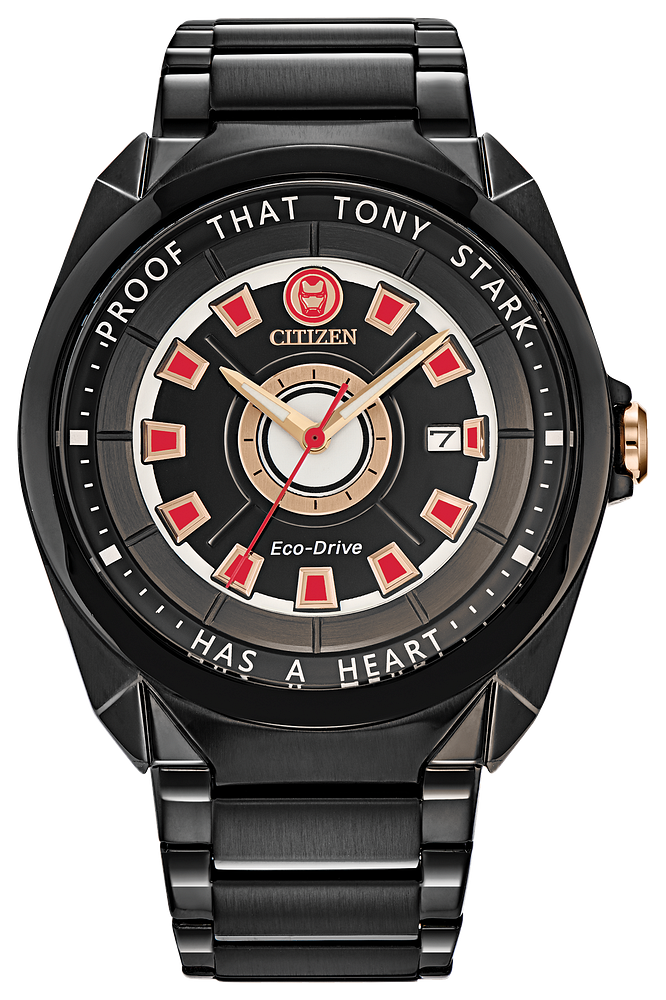 Citizen AW1019-52W Marvel Tony Stark Eco-Drive Black Steel Bracelet Men's Watch