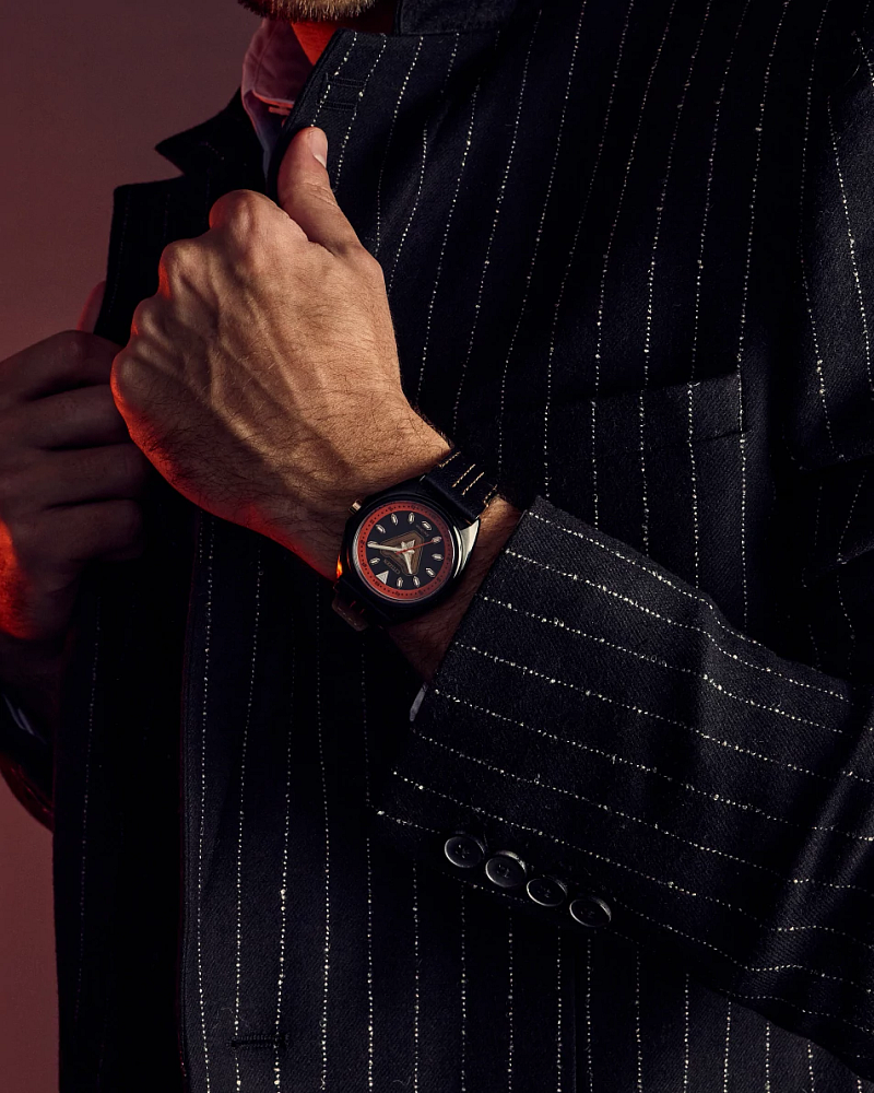 Citizen AW2075-05W Marvel Tony Stark Black Dial Leather Band Men's Watch