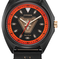 Citizen AW2075-05W Marvel Tony Stark Black Dial Leather Band Men's Watch
