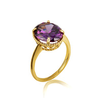 Gold Classic Roped Gemstone Love Ring (Available in Yellow/Rose/White Gold)