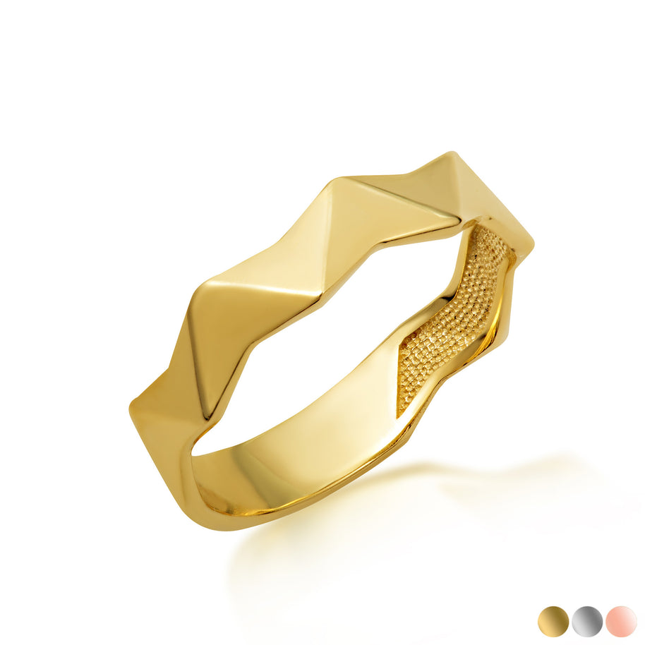 Gold Geometric Band Ring (Available in Yellow/Rose/White Gold)