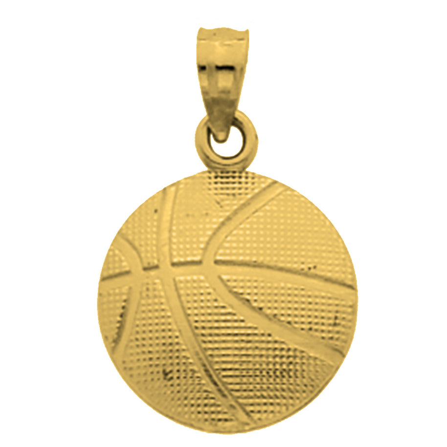 Solid Gold Basketball Pendant(Available In Yellow/White Gold)