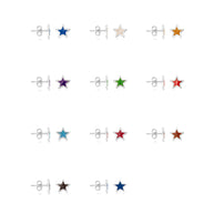 .925 Sterling Silver Custom Enamel Star Stud Earrings