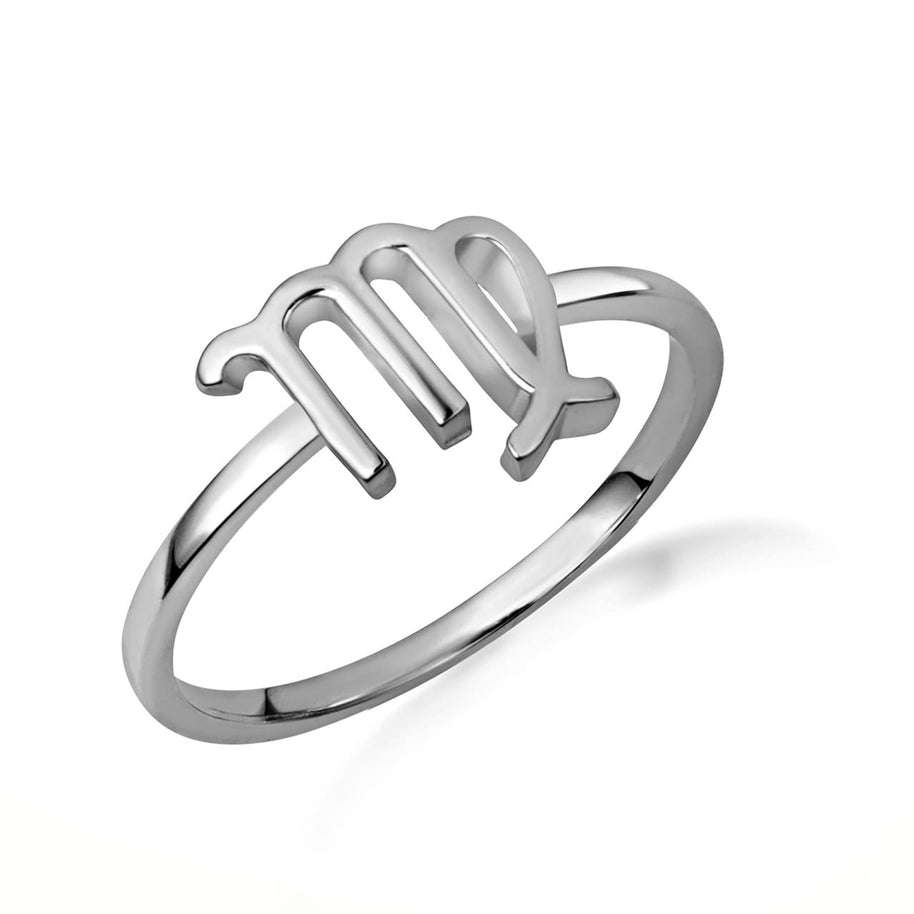 .925 Sterling Silver Personalized Zodiac Sign Band Ring