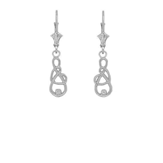 Gold Infinity Heart Diamond Leverback Earrings (Available in Yellow/Rose/White Gold)