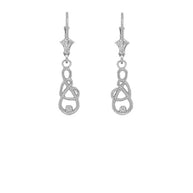 Gold Infinity Heart Diamond Leverback Earrings (Available in Yellow/Rose/White Gold)