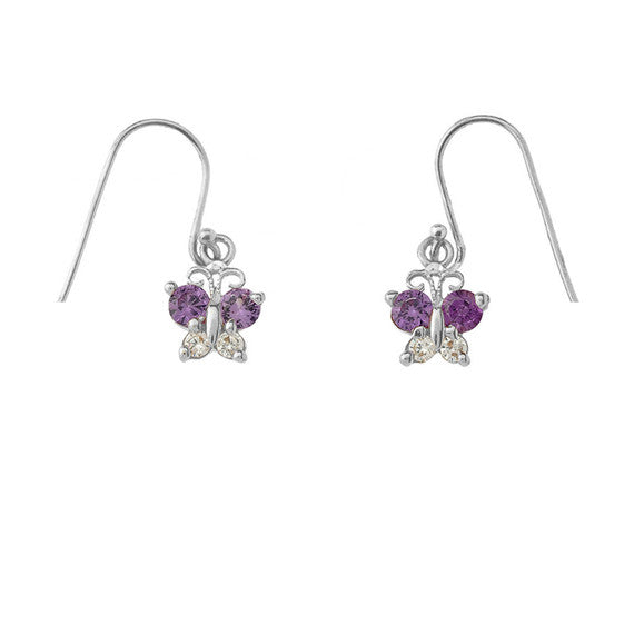Mini Butterfly with Birthstones Earrings in Gold (Yellow/Rose/White)