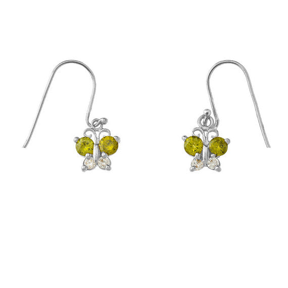 Mini Butterfly with Birthstones Earrings in Gold (Yellow/Rose/White)