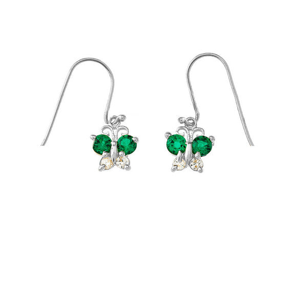 Mini Butterfly with Birthstones Earrings in Gold (Yellow/Rose/White)