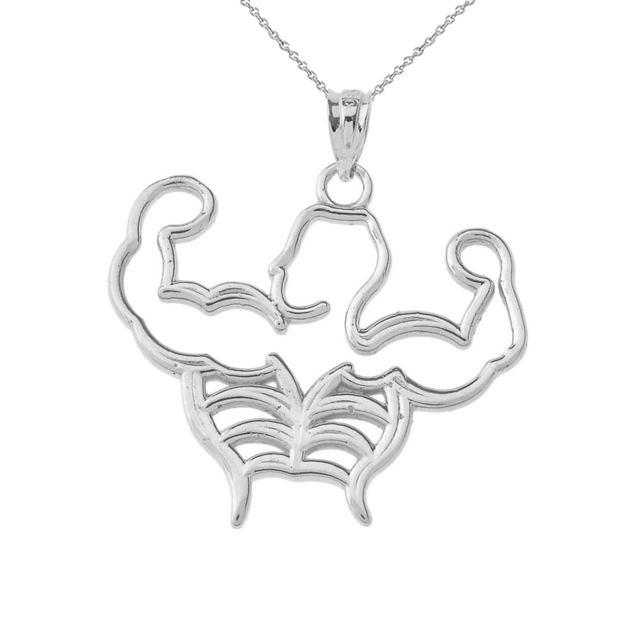 Gold Body Building Muscle Man Pendant Necklace (Available in Yellow/Rose/White Gold)