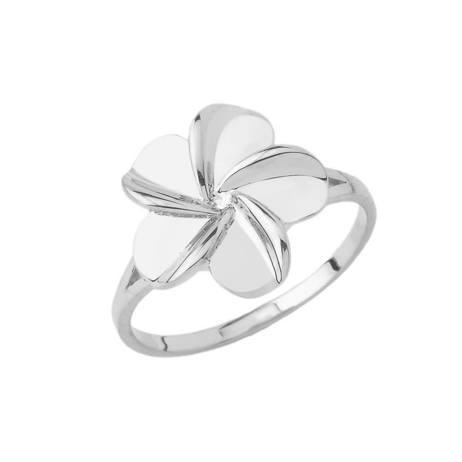 Gold Hawaiian Plumeria Flower Ring (Available in Yellow/Rose/White Gold)