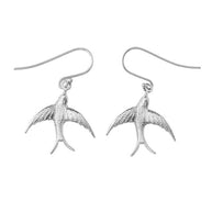 Gold Bird Fish Hook Earrings (Available in Yellow/Rose/White Gold)