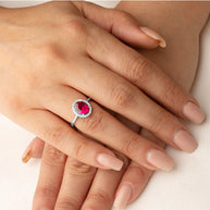 .925 Sterling Silver Personalized Halo Birthstone Ring