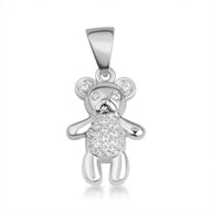 Gold Teddy Bear Studded Toy Pendant Necklace (Available in Yellow/Rose/White Gold)