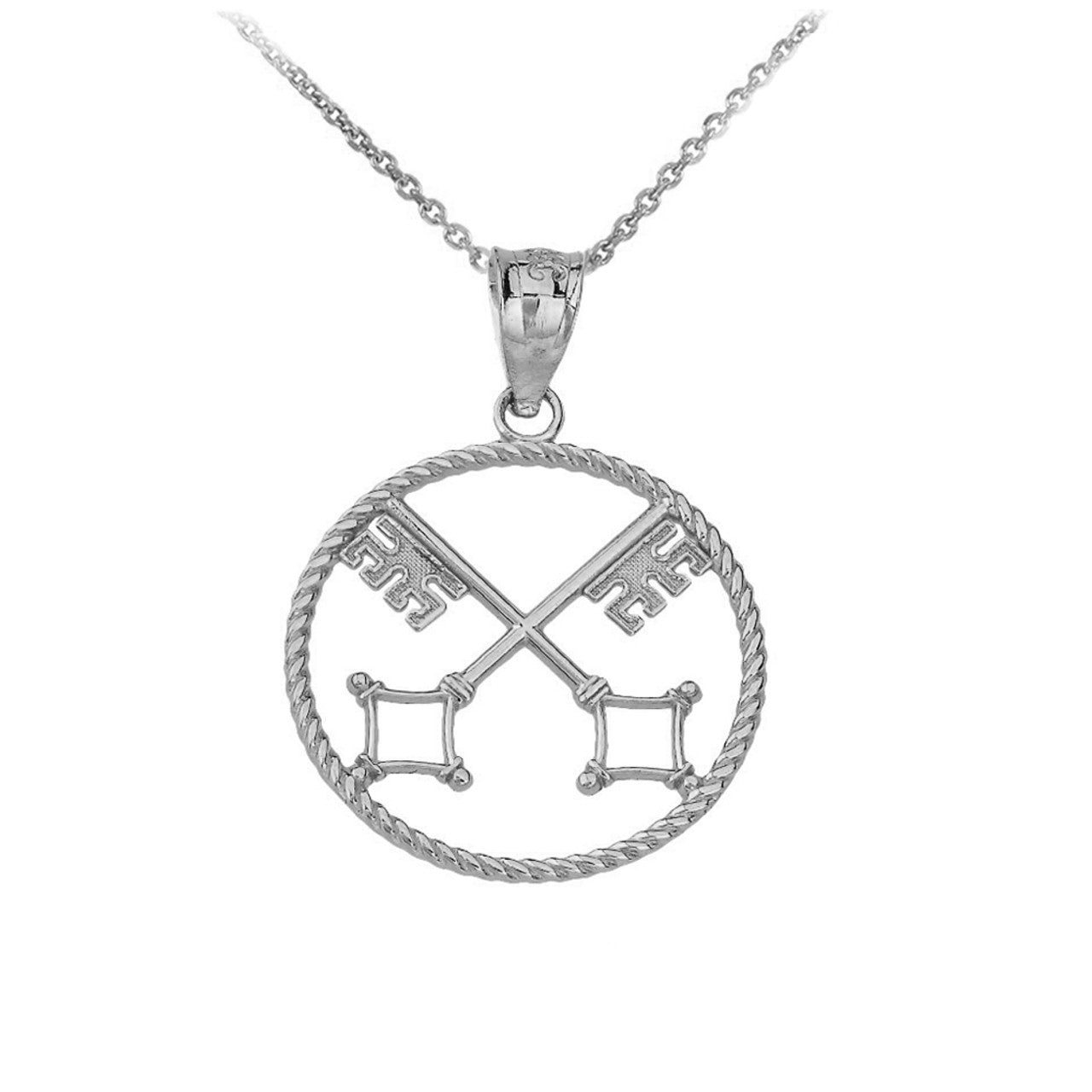 Saint Peter's Keys of Heaven Pendant Necklace in Sterling Silver