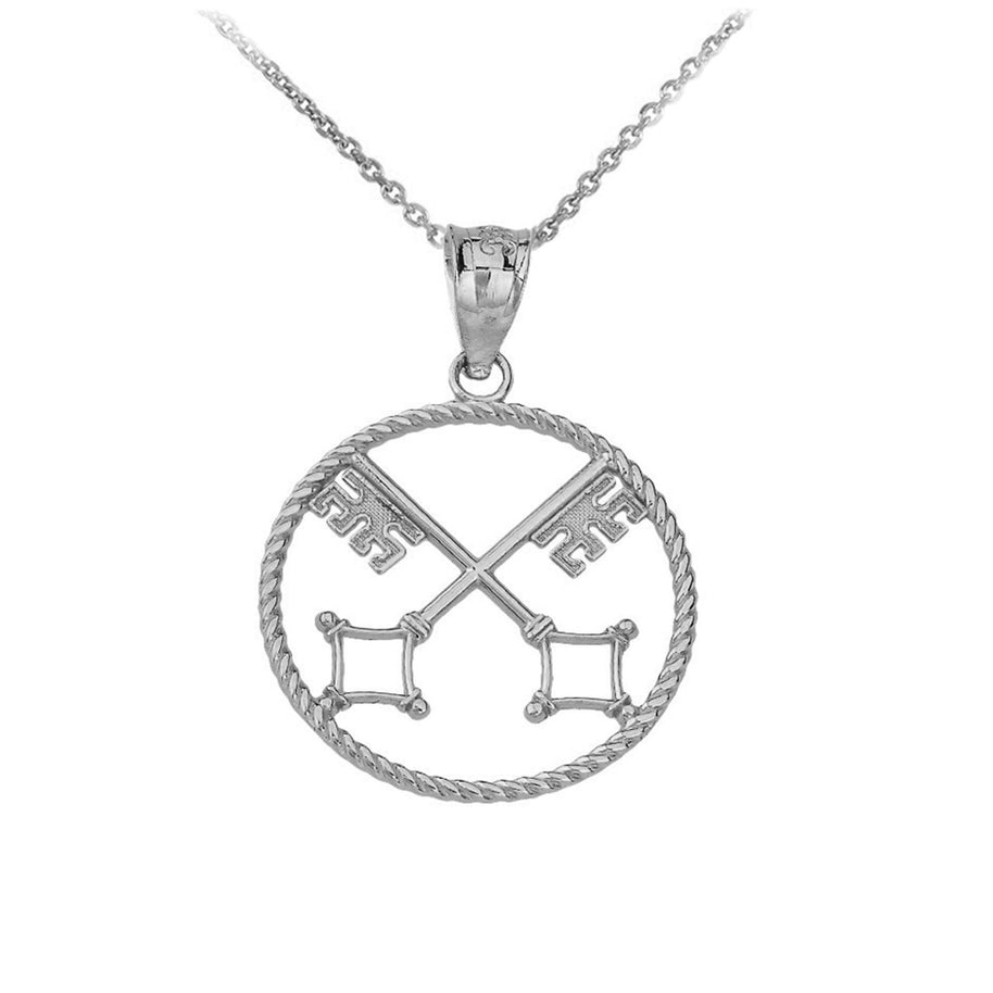 Saint Peter's Keys of Heaven Pendant Necklace in Sterling Silver